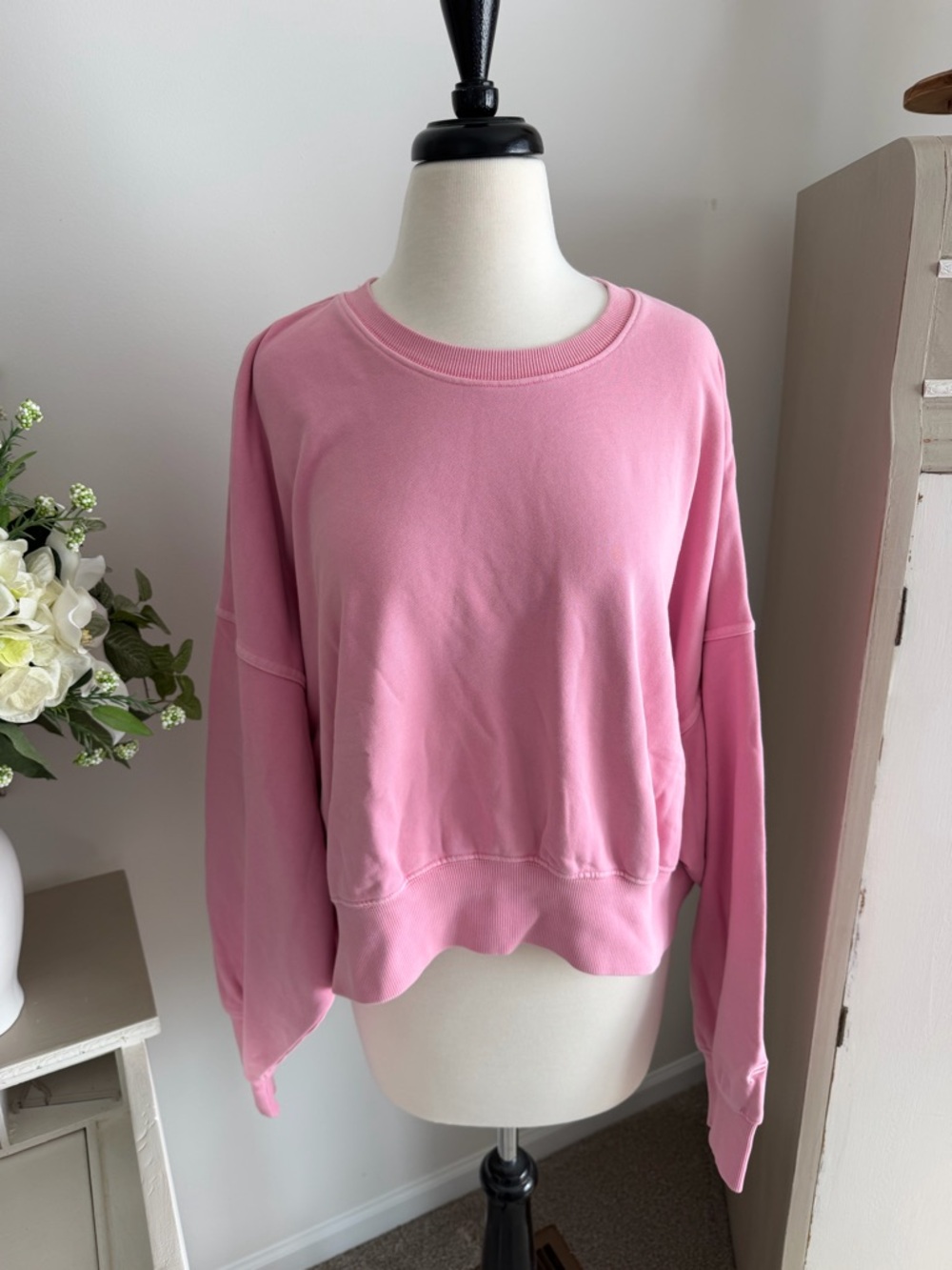 Fabletics Pink Relaxed Crewneck Sweatshirt